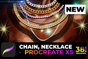 38! Chain, Necklace for PROCREATE X5, a Brush Add-On by Graphics Resources (Thumbnail 1 of 8)