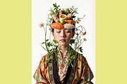 Japanese Botanical Sushi Portrait, a Person Illustration by StockVerse Creative (Thumbnail 4 of 4)