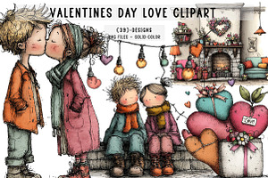 Valentines Day Love Clipart, an Illustration by CreationArt