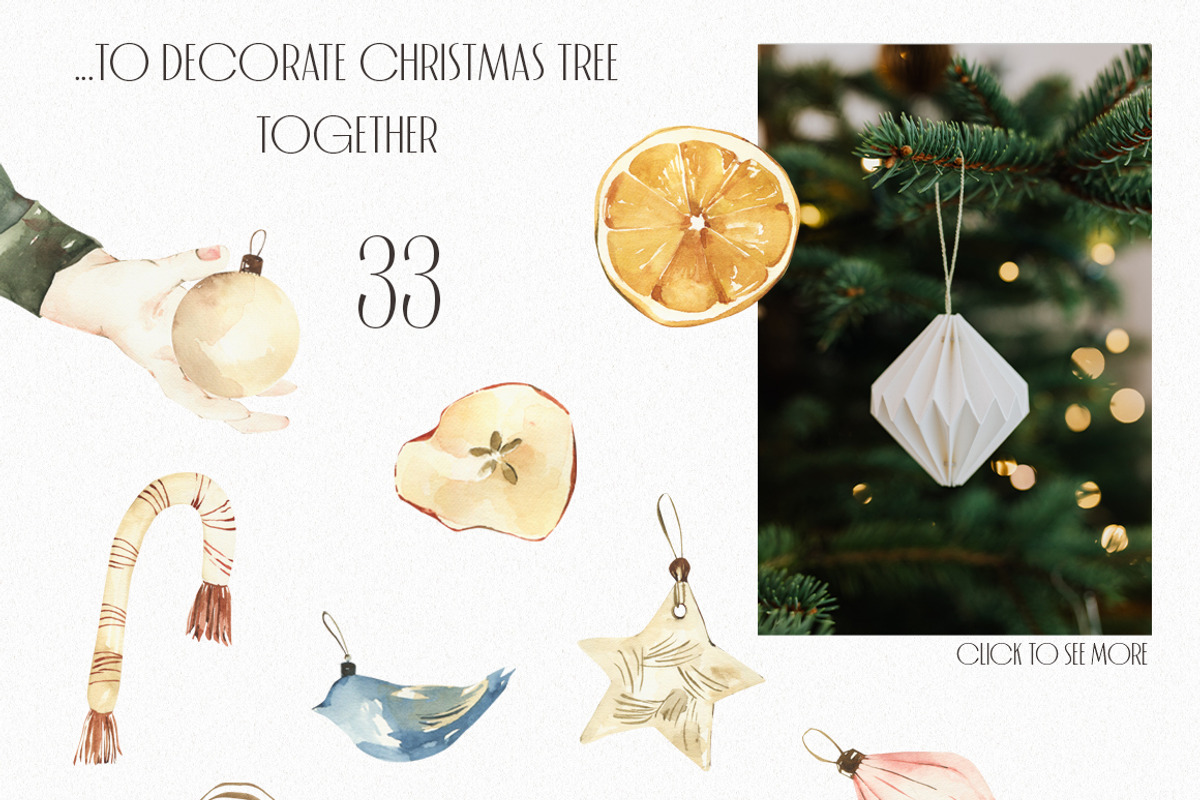 Watercolor Christmas is...clipart., a Seasonal Illustration by ArtMaslyana (Photo 3 of 7)