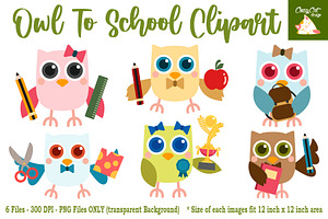 Owl Go To School Clipart