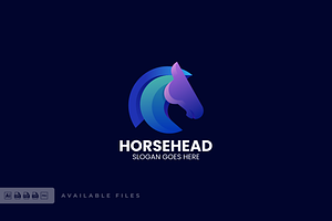 Horse Head Gradient Colorful Logo, a Branding & Logo Template by ivan_artnivora