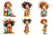 Whimsical Summer Coffee Girl Clipart, an Illustration by Daily.Designs (Thumbnail 7 of 8)