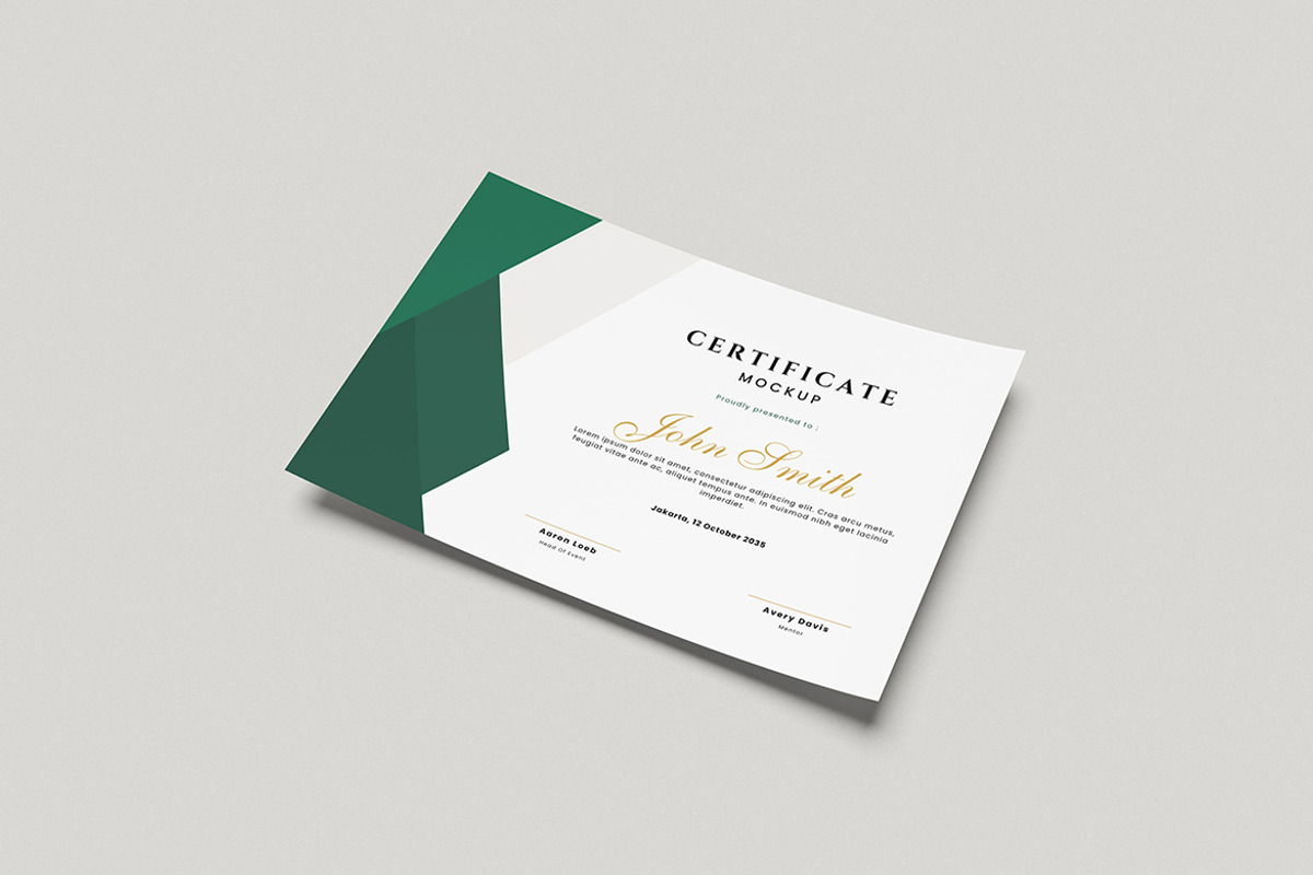 High Quality Certificate Mockup, an Advertising Mockup by swsi-studio (Photo 2 of 5)
