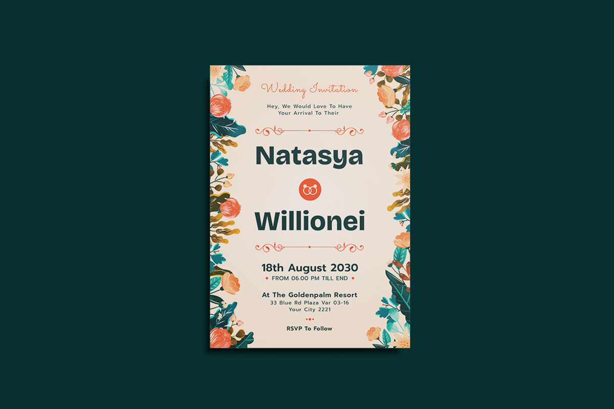 Floralies Wedding Invitation, an Invitation Template by iDoodle Studio (Photo 2 of 4)