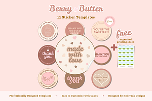 Bakery Round Sticker Templates, a Stationery Template by Hell Yeah Designs