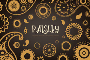 Oriental paisley set, patterns, a Decorative Illustration by Good Studio