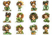 Whimsical Funny Girl Clipart, a Seasonal Illustration by CitraGraphics (Thumbnail 3 of 6)