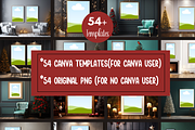 Square Christmas Wall Art Mockup, a Merchandise Mockup by LA Design (Thumbnail 2 of 10)