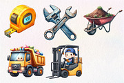 Cute Construction Clipart, an Illustration by Dream Creation (Thumbnail 7 of 7)