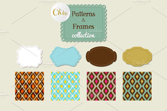 Chic patterns and frames collection preview 4