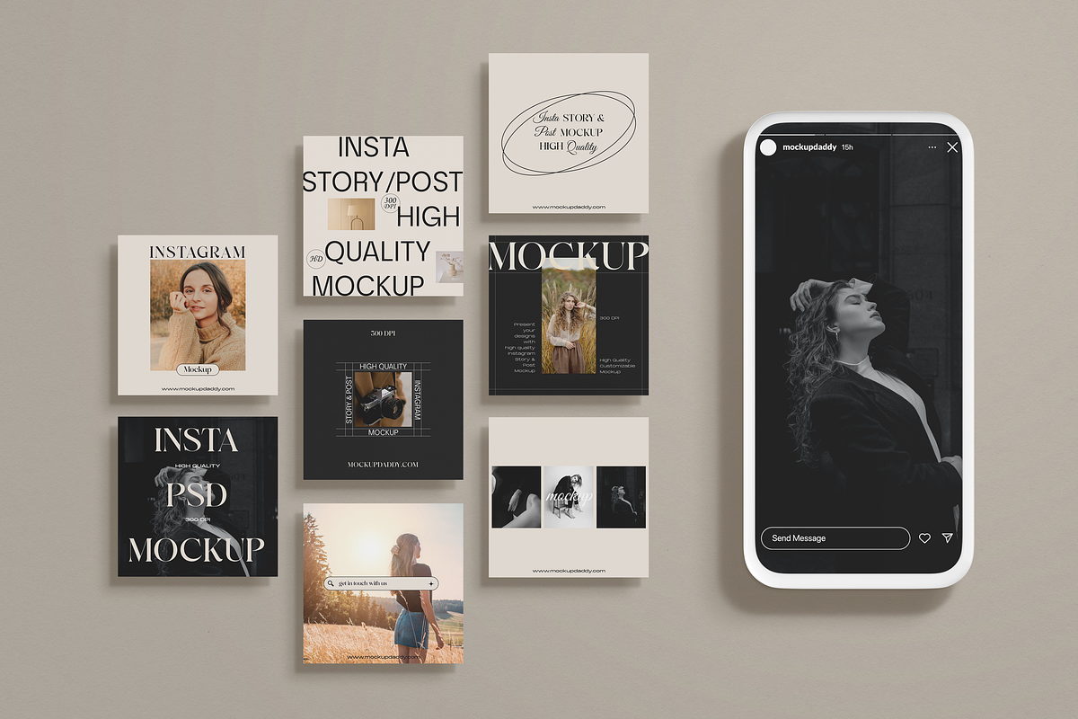 Instagram Feed & Tile Mockup, a Device Mockup by Mockupdaddy (Photo 13 of 20)