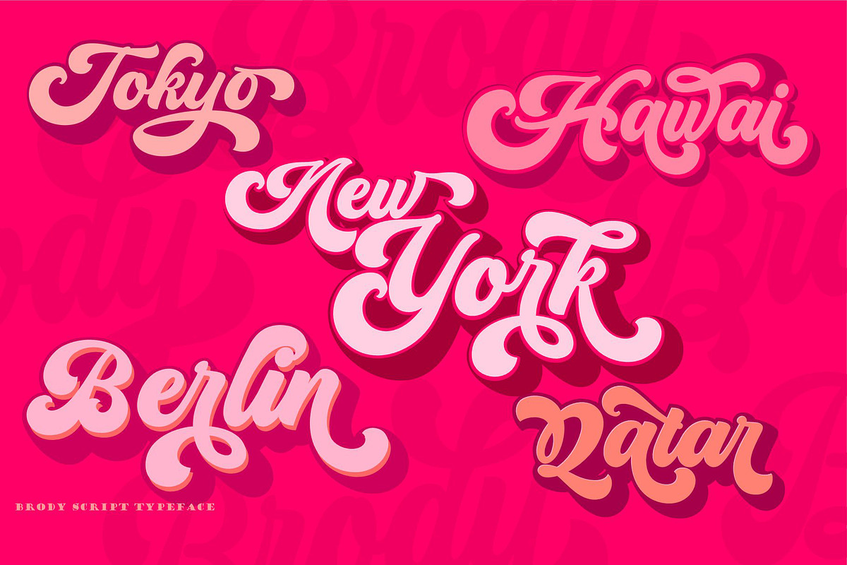 Brody Script & Extrude, a Script Font by joelmaker (Photo 8 of 15)