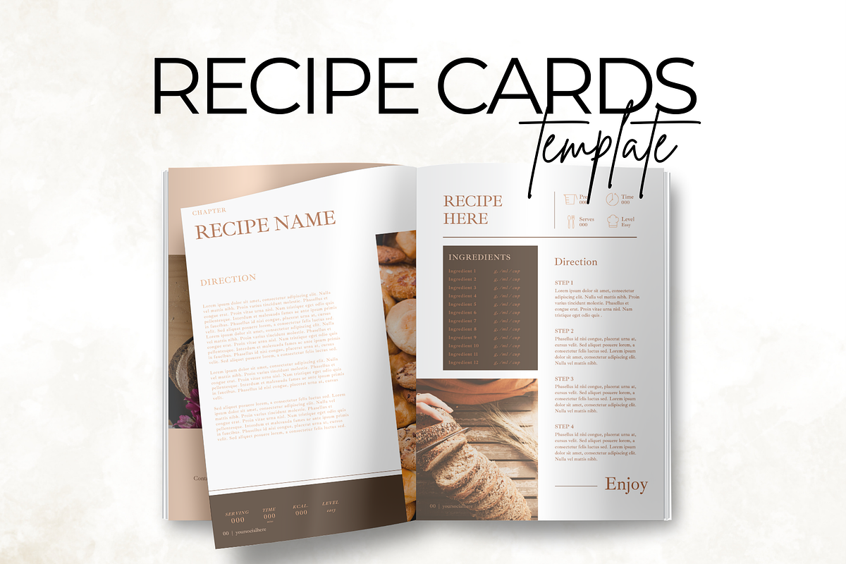 Aesthetic Recipe Cards Template, a Magazine Template by Digital By Nikoleta (Photo 5 of 11)