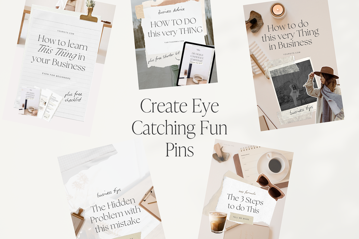 Collage Pinterest Pin Canva Template, a Templates & Theme by Tabitha Emma (Photo 5 of 6)