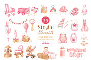 Baby Girl Gift Watercolor Hand Drawn, a Person Illustration by CreativeValuation (Thumbnail 2 of 12)