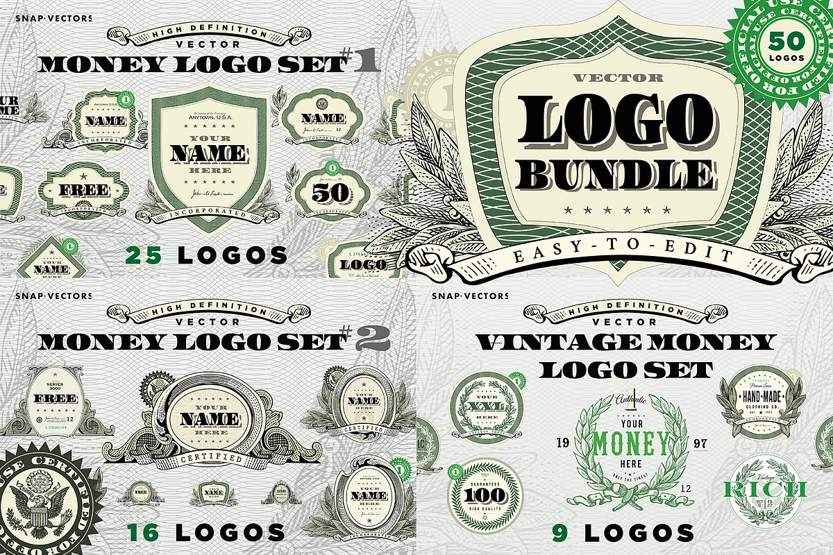 Vector Money Logo Bundle, a Branding & Logo Template by Snap Vectors (Photo 1 of 10)