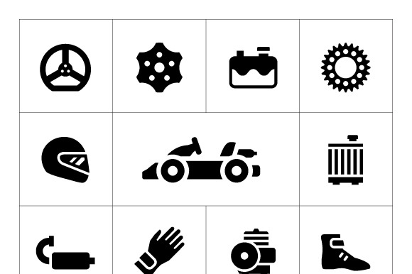 Set Icons Of Karting