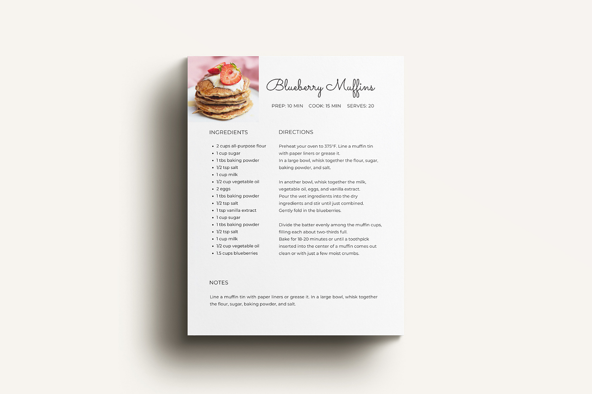 Minimalist Recipe Page Template, a Card Template by OrganizationOasisRo (Photo 4 of 10)