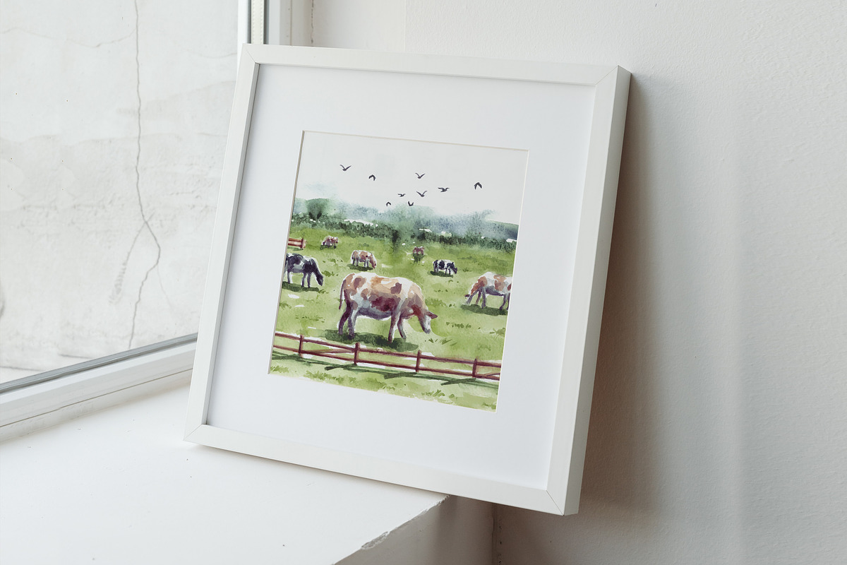 Watercolor Farm & Landscapes, an Animal Illustration by Yorda Studio (Photo 8 of 11)