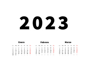 2023 Year Calendar In Spanish