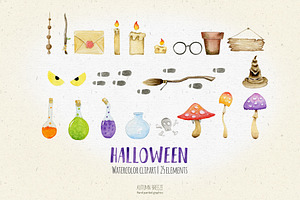 Halloween Watercolor Clipart