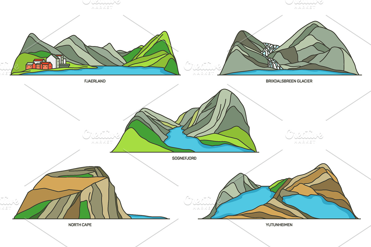 Natural sights of Norway, an Illustration by GenziWorkshop (Photo 4 of 13)