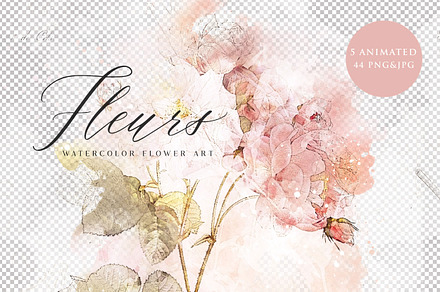 Watercolor Floral Animated Backgroun