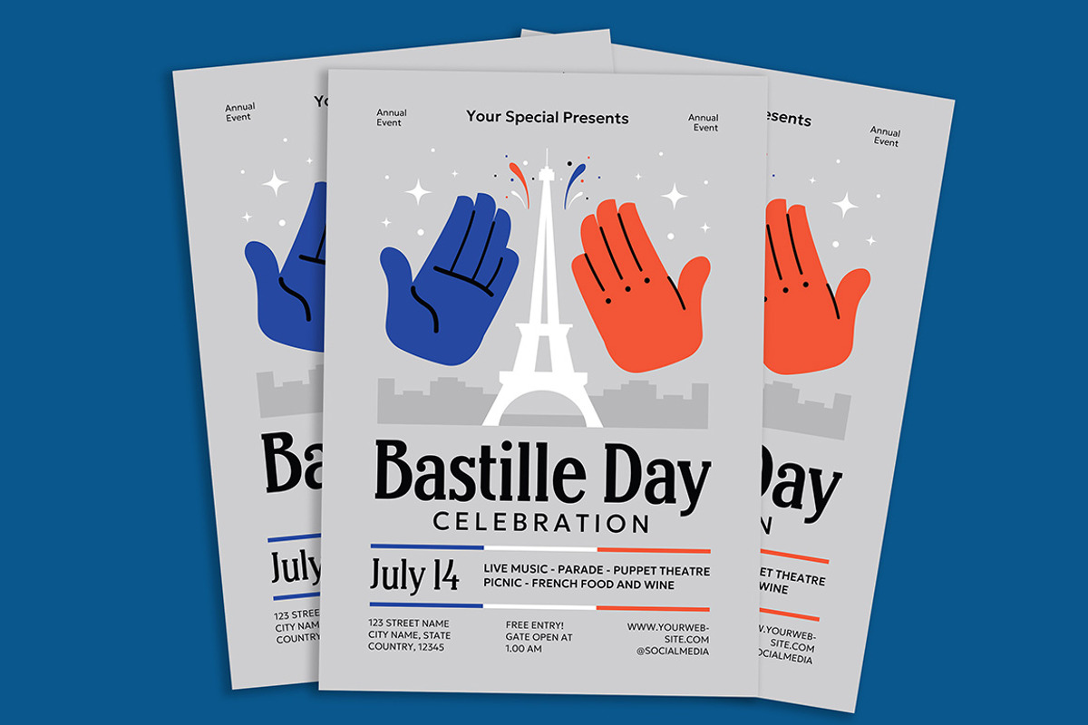 Bastille Day Celebration Flyer, a Flyer Template by Gumico Studio. (Photo 2 of 3)