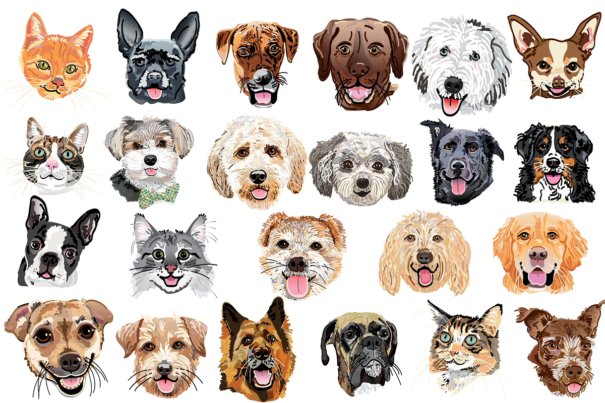 Watercolor Pet Bundle, an Illustration by ThePawPrintsShop (Photo 2 of 5)