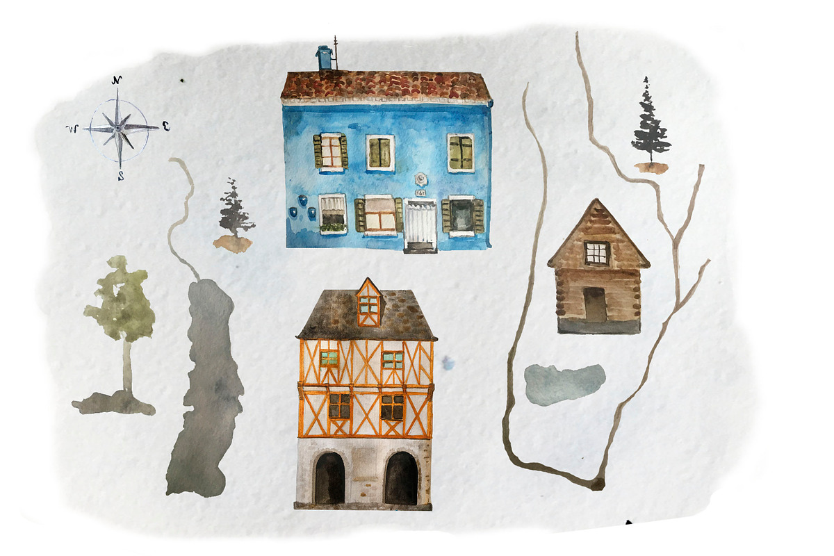 Watercolor Landscape and Map Creator, an Illustration by Bychovsky design (Photo 4 of 5)