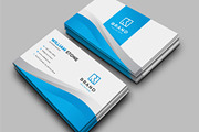 3D Style Blue Silver Business Card, a Business Card Template by M9 Design (Thumbnail 1 of 3)