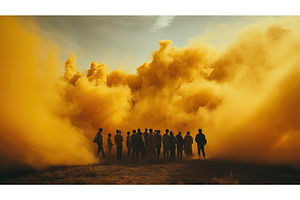 cloud yellow smoke ai generated, a Background Photo by pikepicture