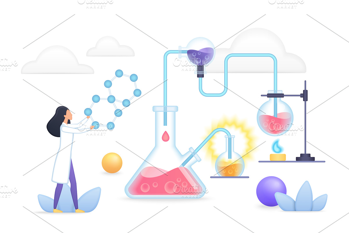 Chemistry laboratory volumetric, an Illustration by Lemberg Vector