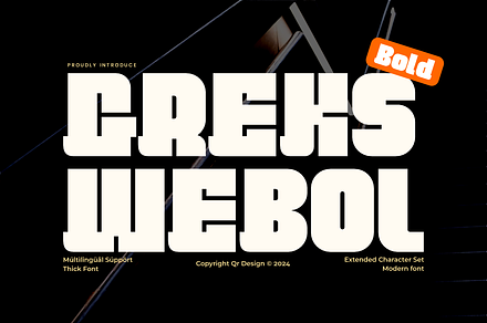Greks Webol - Block & Bold Font, a Sans Serif Font by QR Design Studio