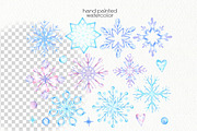 Watercolor Snowflakes, an Illustration by OllyKo Art (Thumbnail 4 of 9)