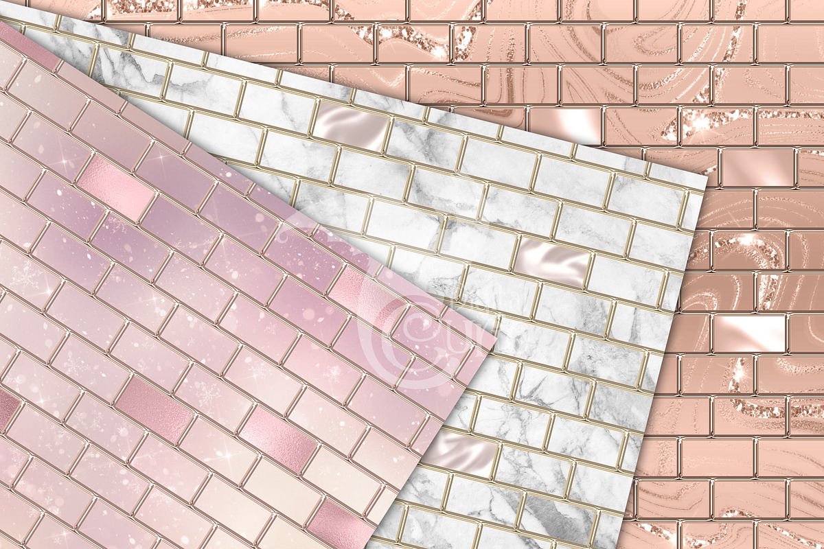 Glitzy Brick Walls Digital Paper, a Texture Graphic by Digital Curio (Photo 7 of 8)