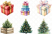 Christmas Tree And Gift Watercolor, an Illustration by Black Bird Studio (Thumbnail 5 of 6)