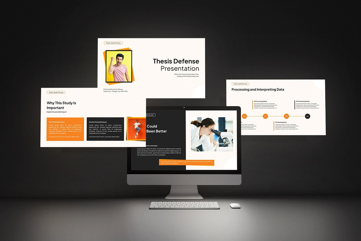 Orange Black Simple Thesis Defense