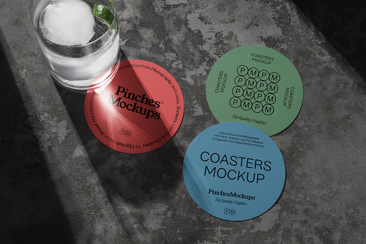 Coasters Mockup PM_CM_01, a Print Template by PinchesMockups© (Photo 3 of 4)