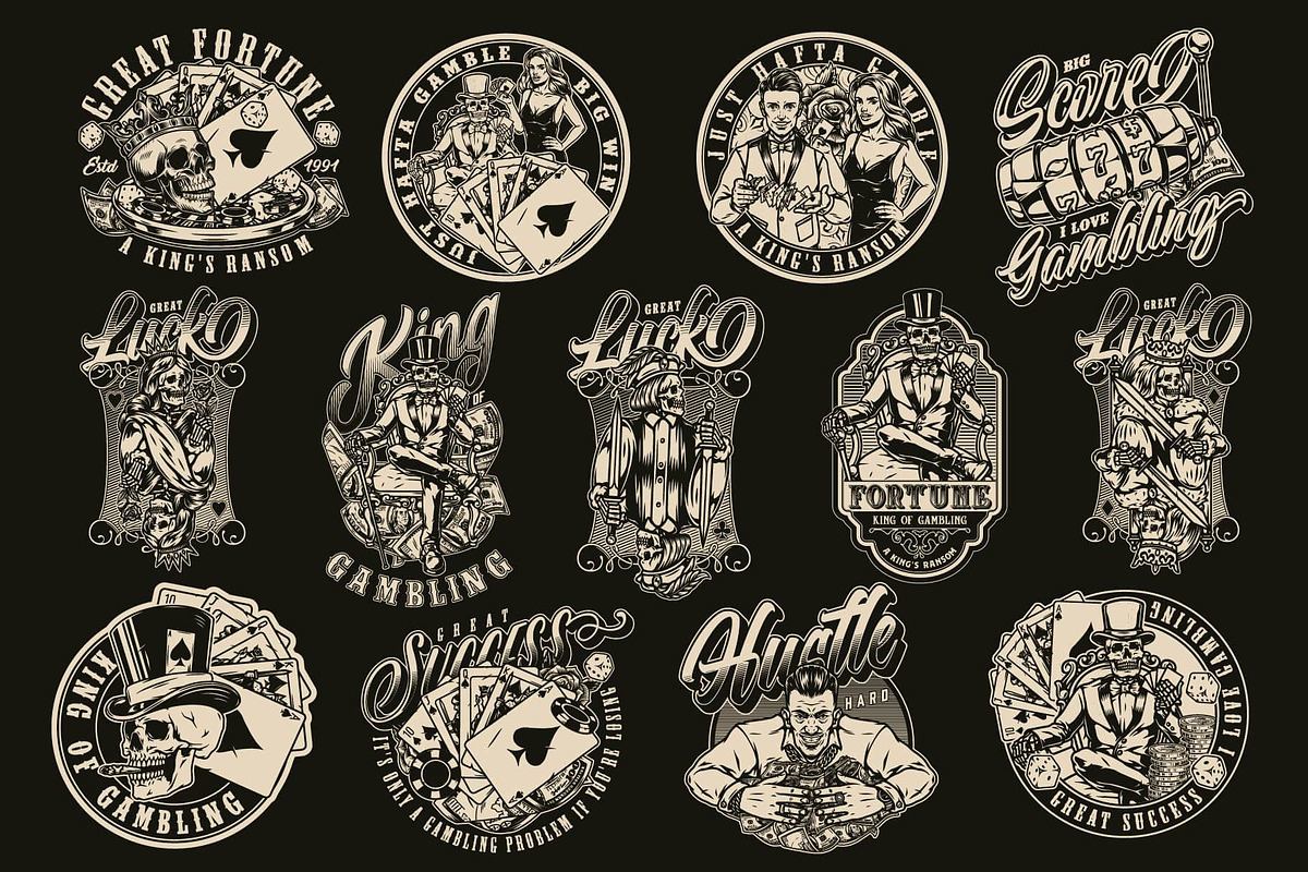 Gambling t-shirt designs, a Branding & Logo Template by DGIM studio (Photo 4 of 9)