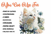 Floral Cat and Dog Clipart Bundle, a Seasonal Illustration by CreationArt (Thumbnail 5 of 7)