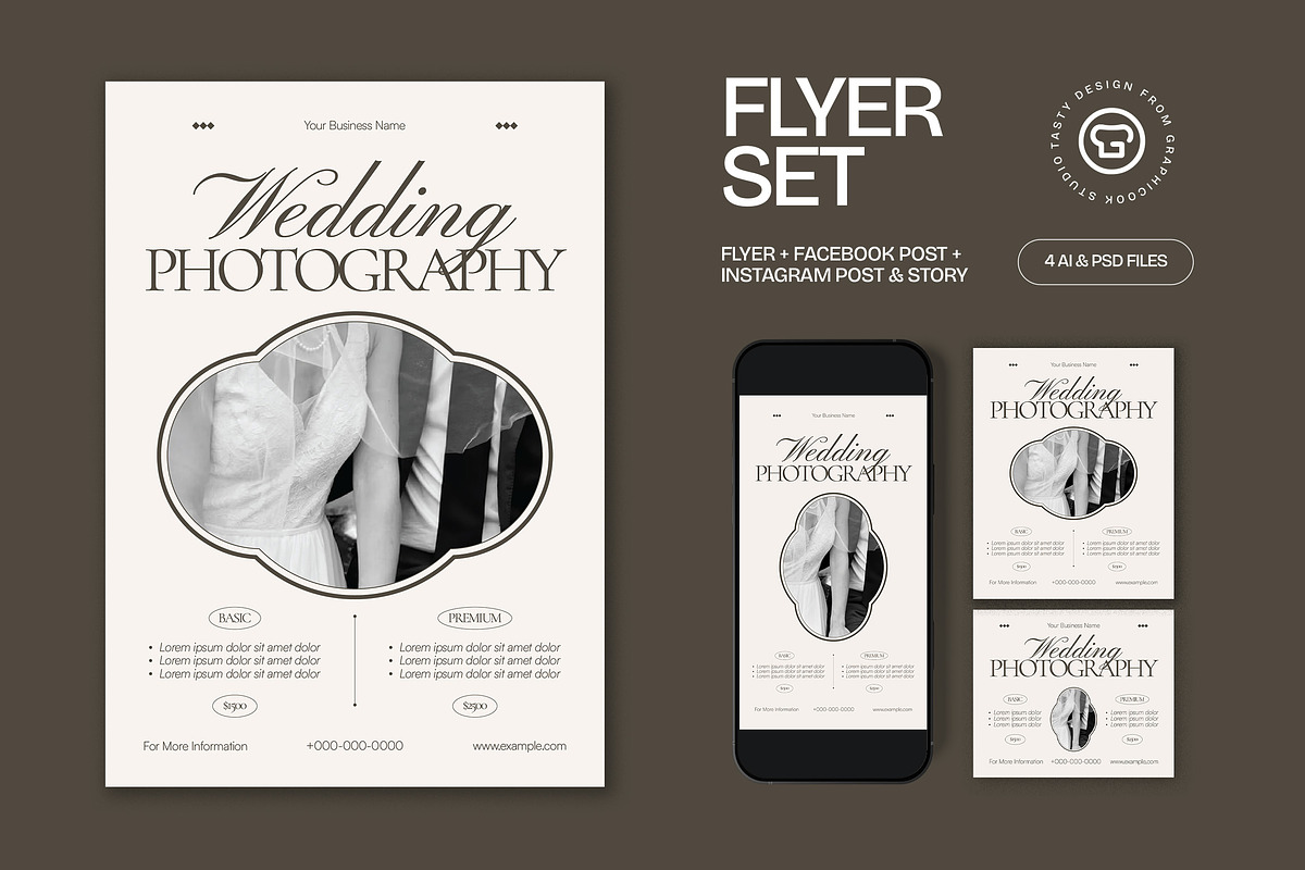 Photography Wedding Flyer, a Flyer Template by graphicook (Photo 1 of 3)