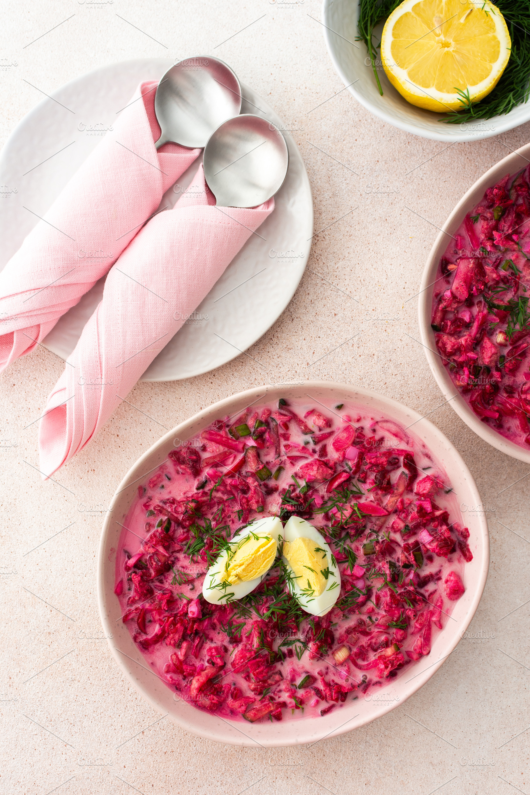 Summer cold beetroot soup, a Food & Drink Photo by Pundateam