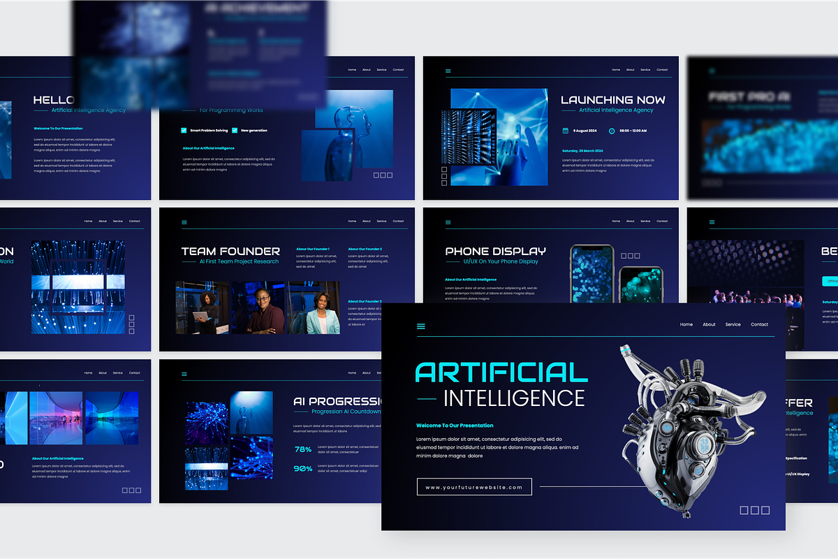 Artificial Intelligence Google Slide, a Presentation Template by SquidPixey (Photo 5 of 6)