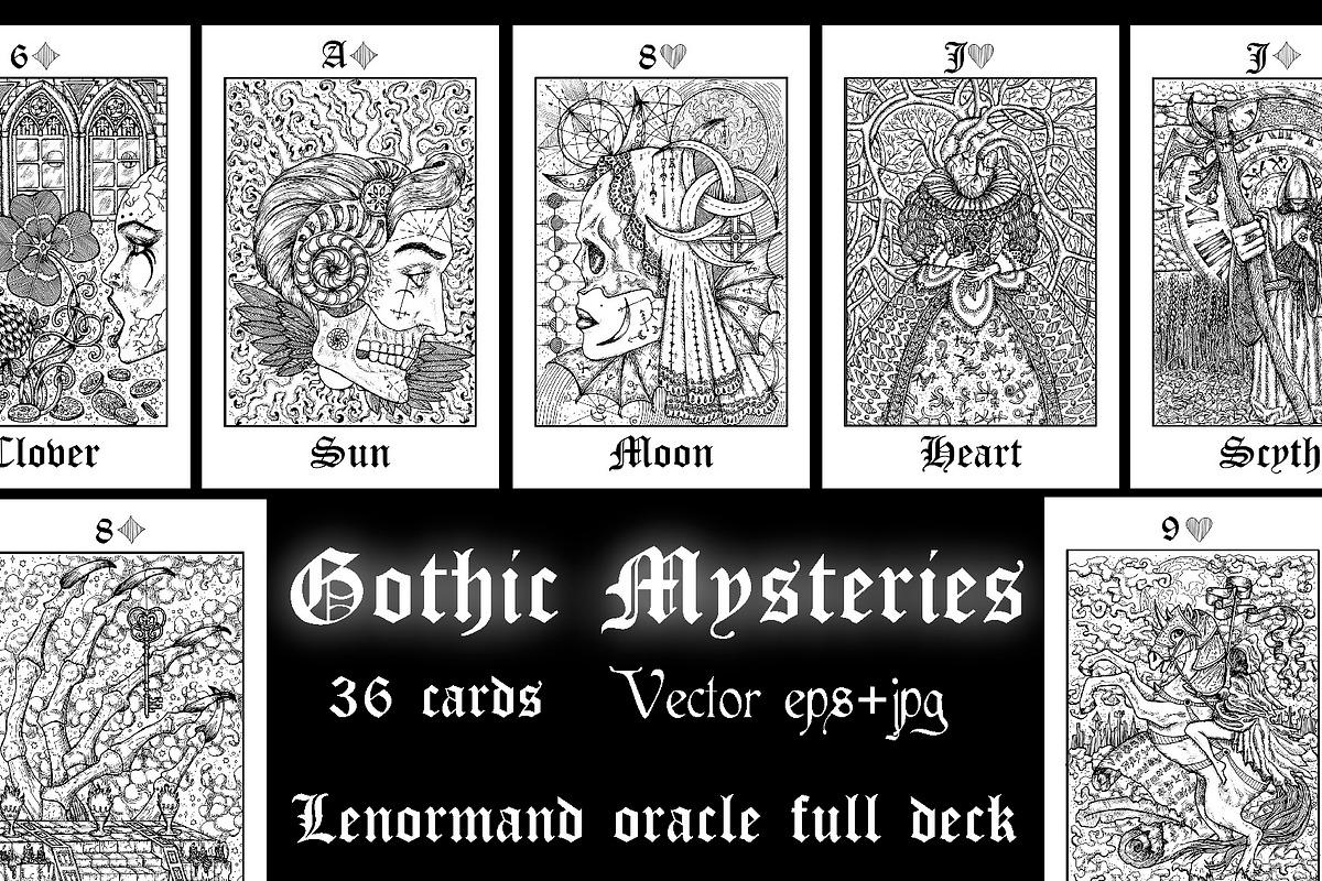 Lenormand deck vector, a Decorative Illustration by Samiramay (Photo 1 of 7)