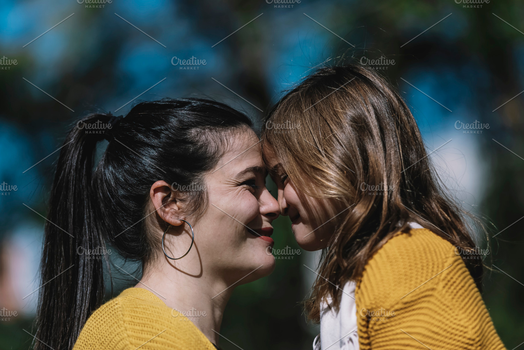 Little cute child baby girl kiss on cheek and hug, embrace with happy pretty wo, a Person Photo by 2Design