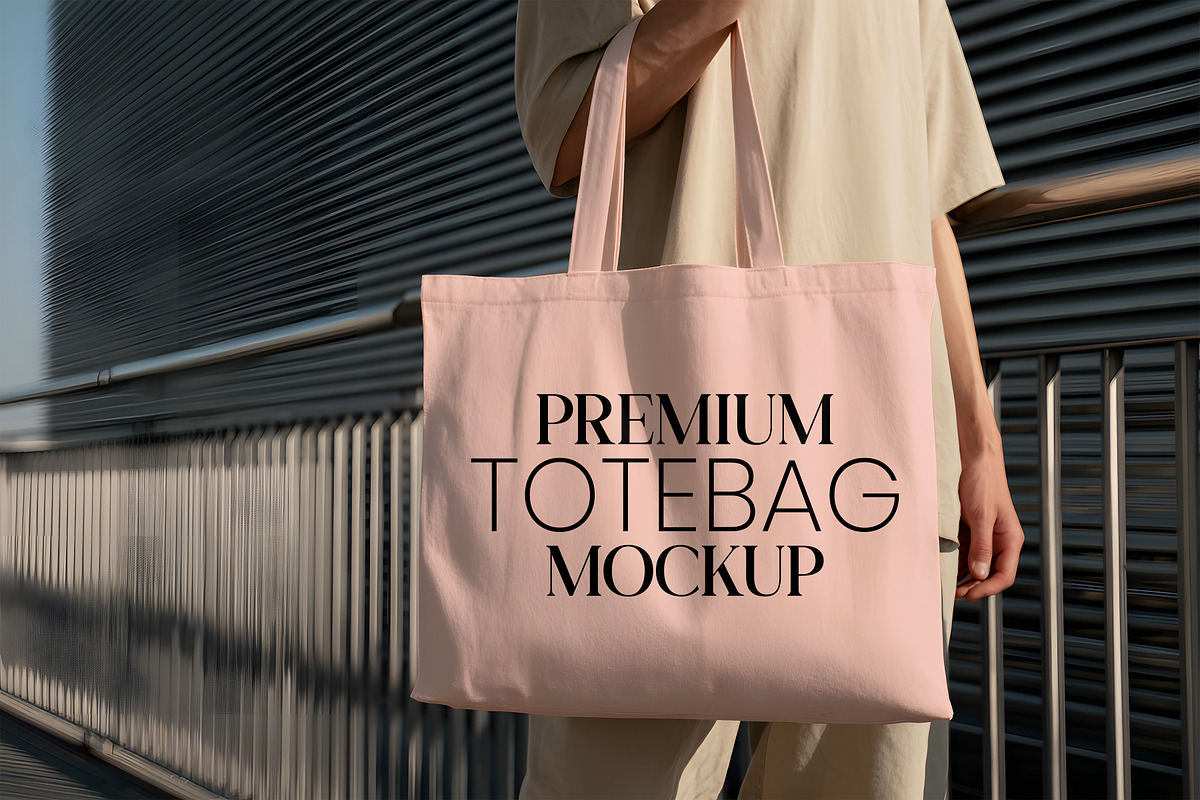 Tote Bag Urban Mockup, a Packaging Mockup by GenesisCreativeCo (Photo 2 of 3)