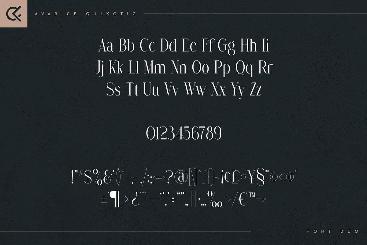 Avarice & Quixotic - modern font duo, a Serif Font by Only Fonts (Photo 6 of 12)