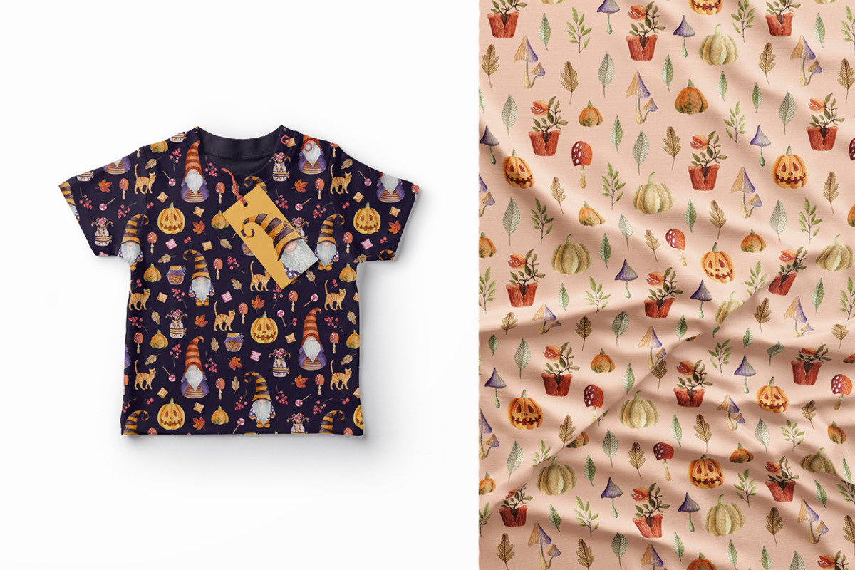 Halloween set. Watercolor gnomes, an Object Graphic by JuliaBadeeva (Photo 5 of 7)